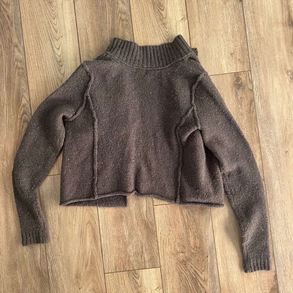 Y2k Mossimo Cropped Gray Speckled Knit Cardigan L… - image 2